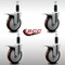 Service Caster 5'' SS Maroon Poly Swivel 1-1/8'' Expanding Stem Caster Set Total Lock Brake, 4PK SCC-SSEXTTL20S514-PPUB-MRN-118-4 - alternate 2